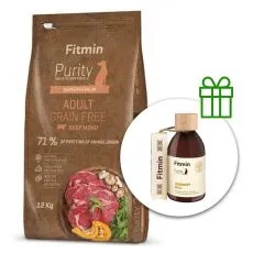 Fitmin Purity Adult Beef Grain Free 12 kg + Fitmin Purity Olje iz lososa BREZPLAČNO