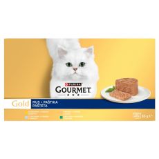 Gourmet GOLD Multipack paštete piščanec, puran, kunec, tuna 48 x 85 g