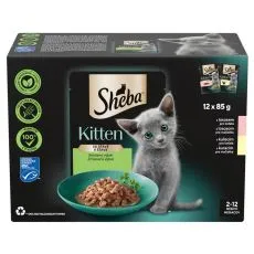 Sheba Kitten me&scaron;ani izbor vrečk hrane v soku 12 x 85 g
