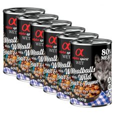 Alpha Spirit Mesne kroglice - Divji prašič s timijanom 6 x 400 g