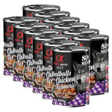 Alpha Spirit Mesne kroglice - piščanec s kurkumo 12 x 400 g