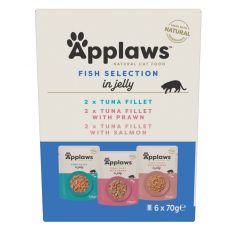 Applaws Fish Selection vrečke za mačke, ribji izbor v želeju 6 x 70 g