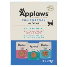 Applaws Fish Selection vrečke za mačke, ribji izbor v juhi 6 x 70 g