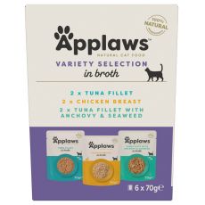 Applaws Variety Selection vrečka za mačke, izbor v juhi 6 x 70 g