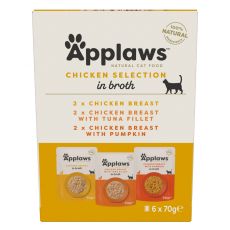 Applaws Chicken Selection Paketička za mačke, piščančja izbira v omaki 6 x 70 g
