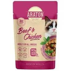 ARATON cat Adult vrečka Beef & Chicken 85 g