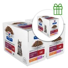 Hill's Prescription Diet i/d Nega prebave vrečka za mačje mladiče s pi&scaron;čancem 12 x 85 g, 2+1 BREZPLAČNO