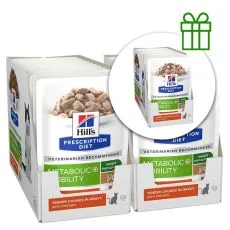 Hill's Prescription Diet Metabolic + Mobility vrečka za uravnavanje telesne teže za mačke 12 x 85 g, 2+1 BREZPLAČNO