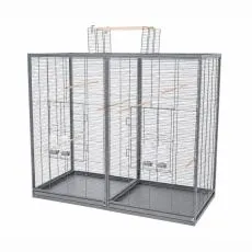 Ptičja kletka Verra 125,5 x 61 x 109/127 cm SIVA