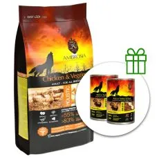 Ambrosia Adult All Breeds Chicken & Veggies 12 kg + 2 pločevinke BREZPLAČNO
