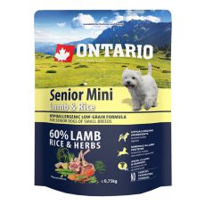 ONTARIO Senior Mini Lamb & Rice 0,75 kg