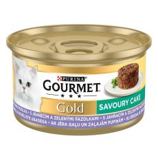 Pločevinka Gourmet GOLD - slani kolač z jagnjetino in stročjim fižolom, 85 g