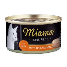 Konzerva mačje hrane Miamor Filet, tuna in prepeličja jajca, 100 g