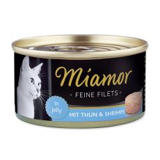 Konzerva mačje hrane Miamor Filet, tuna in rakci, 100 g