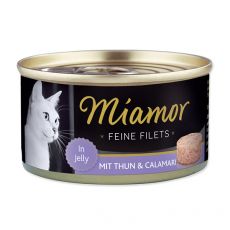 Konzerva mačje hrane Miamor Filet, tuna in lignji, 100 g