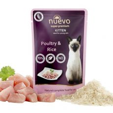 Vrečka NUEVO CAT Kitten Poultry & Rice 85 g