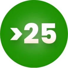 več kot 25 cm