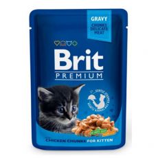 Vrečka BRIT Premium Kitten Chicken Chunks 100 g