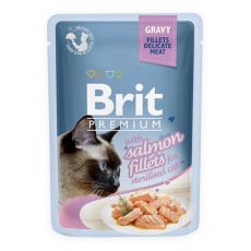 Vrečka BRIT Premium Cat Delicate Fillets in Gravy with Salmon for Sterilised 85 g