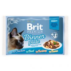 Vrečke BRIT Premium Cat Delicate Fillets in Gravy Dinner Plate 4 x 85 g