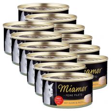 Konzerva mačje hrane Miamor Filet, piščanec in testenine, 6 x 100 g