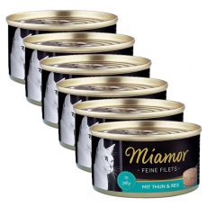 Konzerva mačje hrane Miamor Filet, tuna in riž, 6 x 100 g