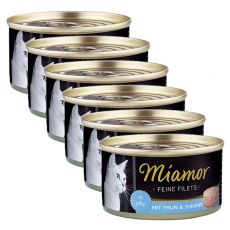 Konzerva mačje hrane Miamor Filet, tuna in rakci, 6 x 100 g