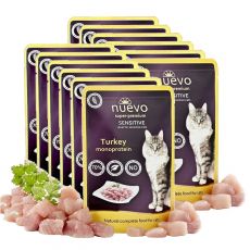 Vrečka NUEVO CAT Sensitive Turkey Monoprotein 12 x 85 g