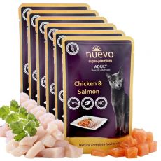 Vrečka NUEVO CAT Adult Chicken & Salmon 6 x 85 g