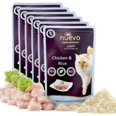Vrečka NUEVO CAT Light Chicken & Rice 6 x 85 g