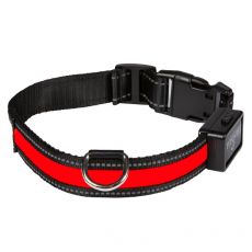 Svetleča USB ovratnica EYENIMAL, rdeča L