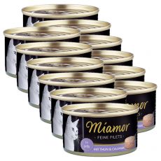 Konzerva mačje hrane Miamor Filet, tuna in lignji, 12 x 100 g
