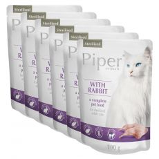 Vrečka Piper Cat Sterilised kunec 6 x 100 g