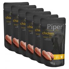 Vrečka Piper Platinum Pure piščanec in rjavi riž 6 x 150 g