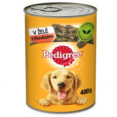 Konzerva pasje hrane Pedigree z govedino v želatini 400 g