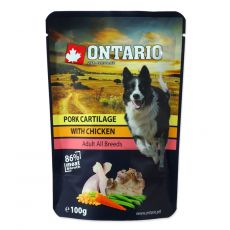 Hrana v vrečki ONTARIO DOG Pork cartilage with Chicken in broth 100 g