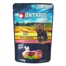 Hrana v vrečki ONTARIO DOG Pork with Chicken in broth 100 g