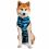 Pooperacijska obleka za psa XXXS kamuflažni vzorec v modri barvi