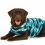 Pooperacijska obleka za psa XS kamuflažni vzorec v modri barvi