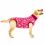 Pooperacijska obleka za psa M kamuflažni vzorec v roza barvi