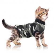 Pooperacijska obleka za mačko XXS kamuflažni vzorec