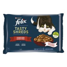 FELIX Tasty Shreds vrečke z okusno hrano v soku 4 x 80 g