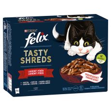 FELIX Tasty Shreds mix vrečke z okusnim mesom v soku 12 x 80 g