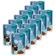 Vrečka BRIT Premium Cat Delicate Fillets in Gravy with Beef 12 x 85 g
