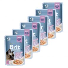 Vrečka BRIT Premium Cat Delicate Fillets in Gravy with Salmon for Sterilised 6 x 85 g