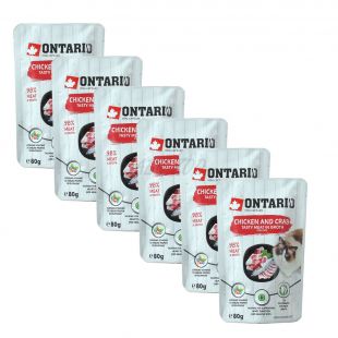 Ontario Cat chicken & crab 6 x 80 g
