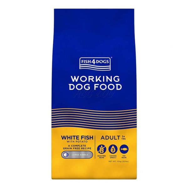 FISH4DOGS Working Dog Food White Fish Adult 15 kg | ABC-ZOO