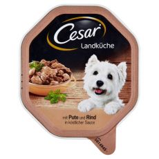 Cesar hrana s puranom in govedino v posodici 150 g
