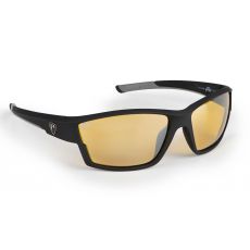 Mat črna sončna očala z lečami v jantarjevi barvi