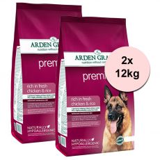 ARDEN GRANGE Premium rich in fresh chicken & rice 2 x 12 kg